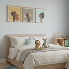 Framed Poster l Horses With Hair l Blue l Lilla North Originals