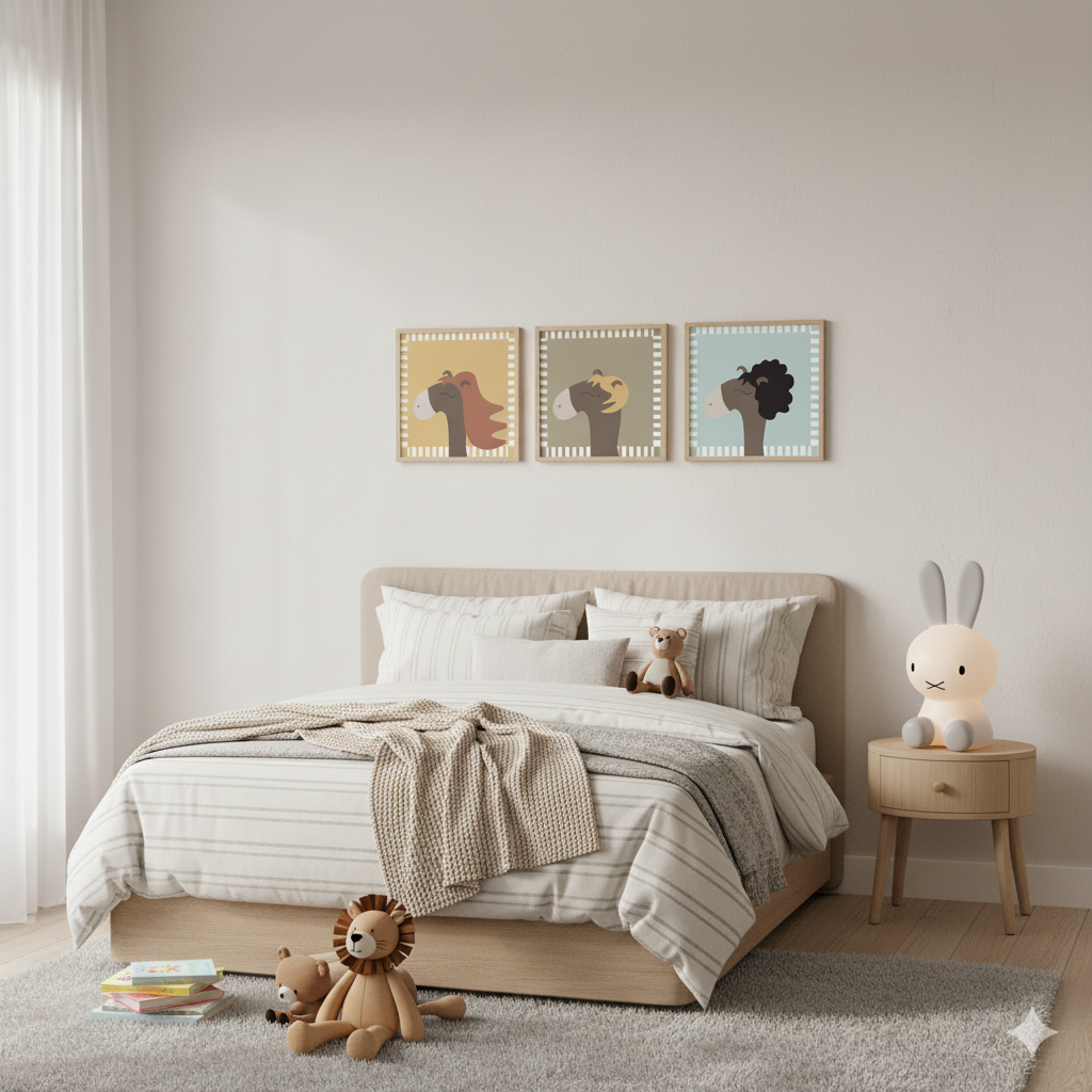 Framed Poster l Horses With Hair l Green l Lilla North Originals